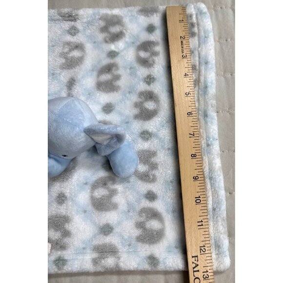 Blankets and Beyond Elephant Blue grey gray Lovey Plush Blanket Baby Blankie - Picture 4 of 6